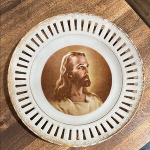 Decorative Plate with Jesus Christ/Religious Decor